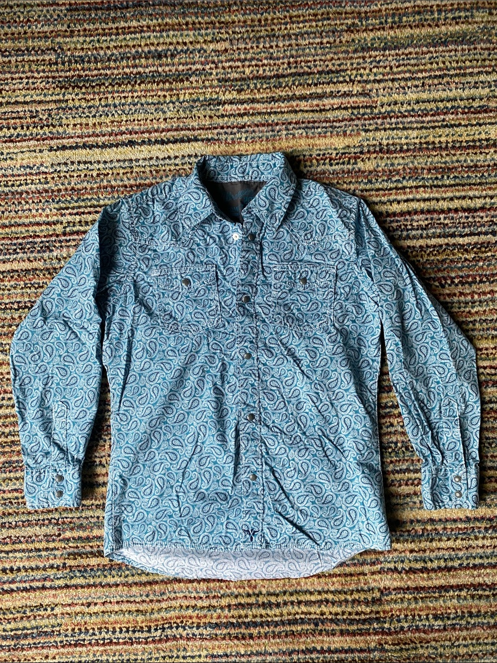 Wrangler Teal Paisley Button-Up Shirt